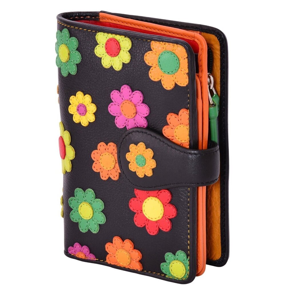 7096 Visconti Spanish DS-82 Floral Multi Colored Bifold Wallet DAISY